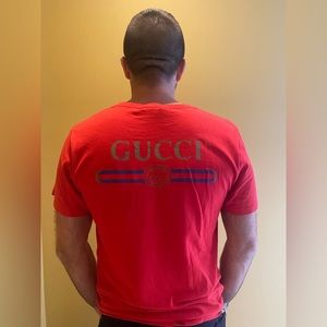 Men’s GUCCI Back Design red tee shirt - Medium